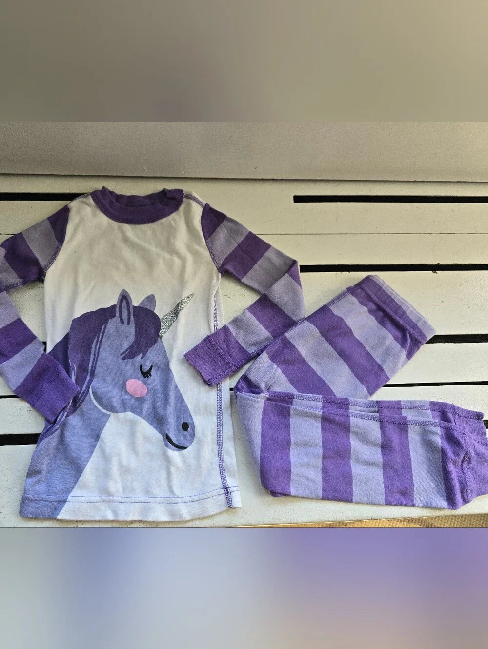 Hanna Andersson Purple Unicorn Long Sleeve Pajama Set
